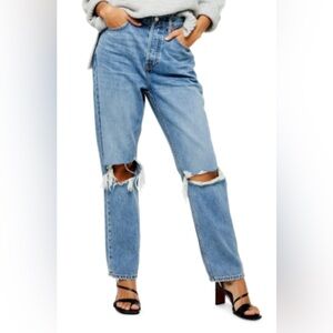 TOPSHOP Ripped Dad Jeans